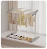 Versatile Foldable Clothes and Towel Drying Rack with Storage Shelf for Balcony or Floor Use