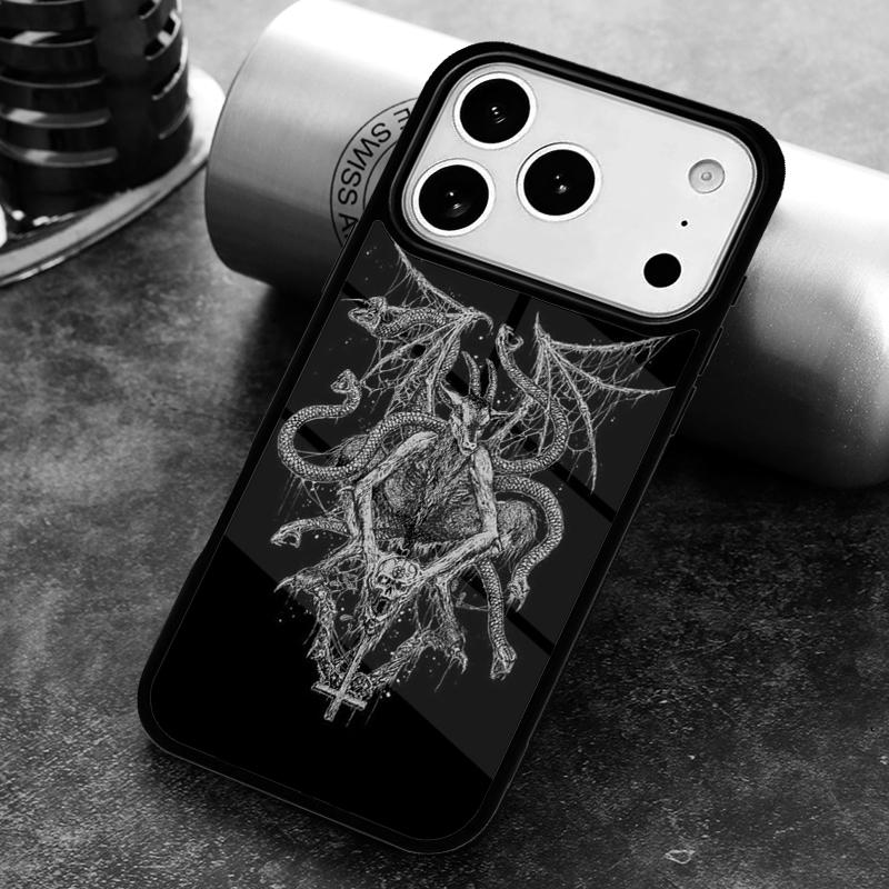 Satanic scary skull Phone Case For iPhone 17,16e,15,14,13,12,11,Mini,Pro,MAX soft Silicone Cover