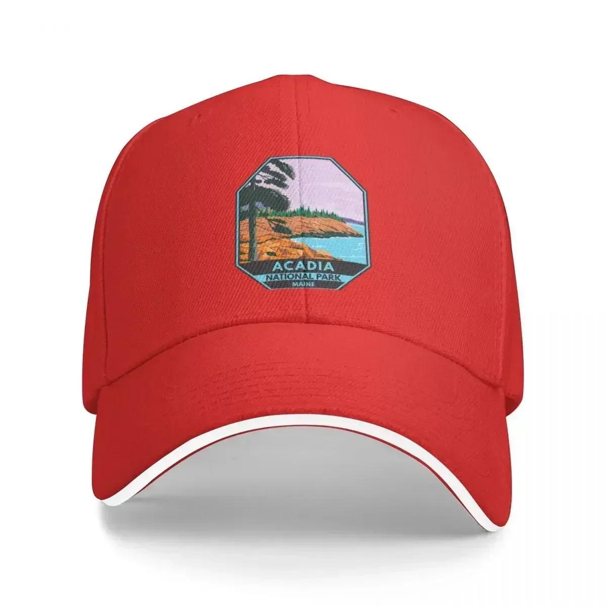 Acadia National Park Maine Bar Harbor Emblem Baseball Cap fashionable Hat Luxury Brand F Unisexs Hats Womens