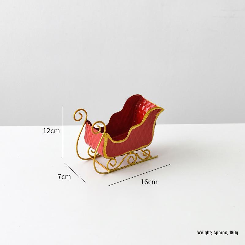 NUCHI Christmas Iron Art Mailbox Sleigh Gift Box Ornament Set