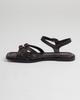 Flache Sandalen Allsy 41869 36 schokoladenfarben Öko-Leder