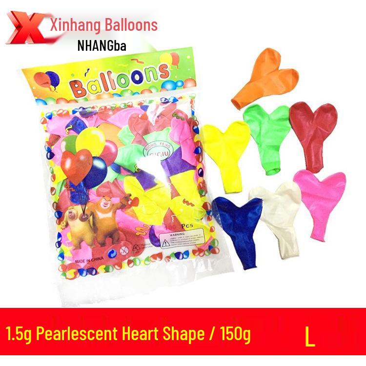 10-inch Colorful Pearlescent Heart-Shaped Balloons for Wedding Decorations Green Heart-Shaped 100pcs