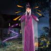Sound Activated Halloween Witch Ornament with Illuminated Eyes Portable Hanging Decoration for Haunting Celebration