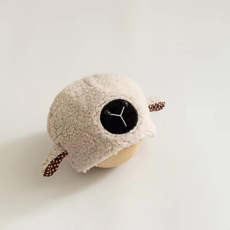 

Милая шапка в корейском стиле с изображением овечки, милые тканевые аксессуары, плюшевая детская шапка с изображением овечки, мультяшный глушитель, искусственный мех, панама для мальчика бежевый