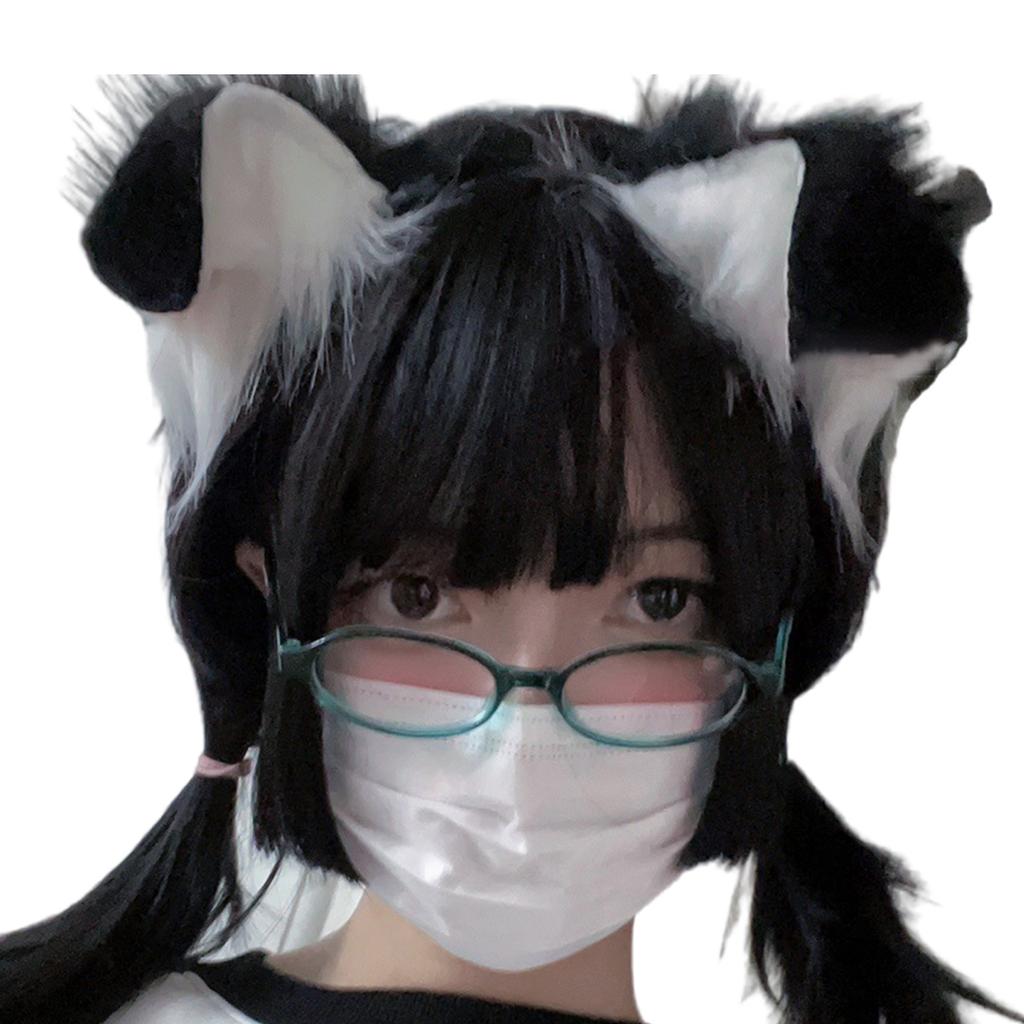 Akita Dog Ears Plush Headband Soft Comfortable Headwear Furry Animal Ear Costume Accessory for Parties and Cosplay