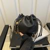 Women'S Bag Bucket Bag Texture Pu Shoulder Bag Niche Versatile Chain Messenger Bag
