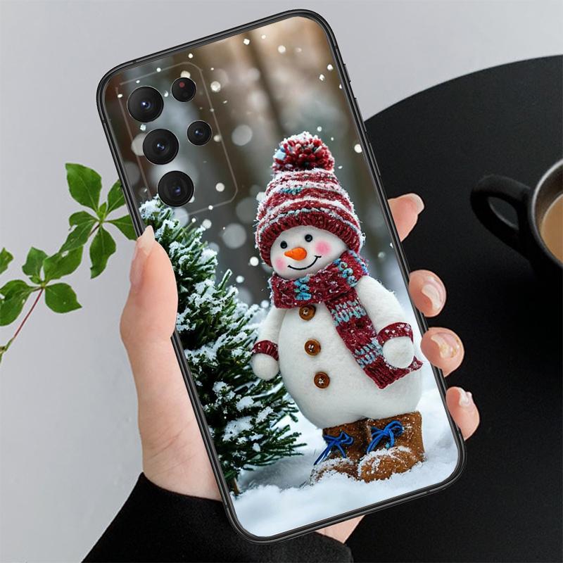 Phone Case For Samsung A55 A16 A56 A36 A35 A15 A53 A54 A33 A34 A25 A05S A52 A52S A14 A26 A71 Cute Snowman Christmas
