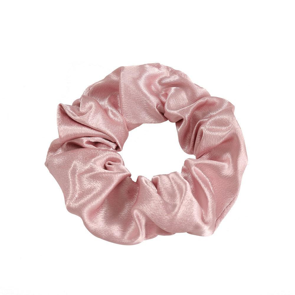 Silk Satin Retro French Scrunchie - Large Solid Color Hair Accessory for Women