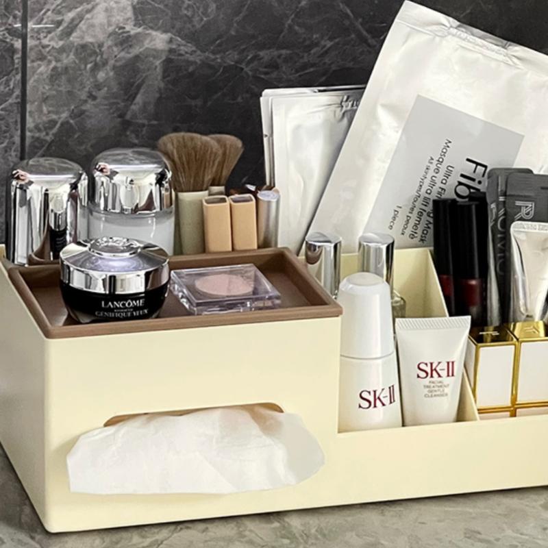 Ins Desktop Storage Box Organizer Student Office Desk Stationery Sundries Versatile Sorting Box Tissue Box Cosmetic Storage Rack