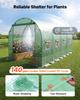 Walk-in Tunnel Greenhouse, 4.48x1.97x1.97 M Hoop House Greenhouse Tunnel with Watering System, Plant Hot House with Steel Frame, PE Cover, Roll-Up