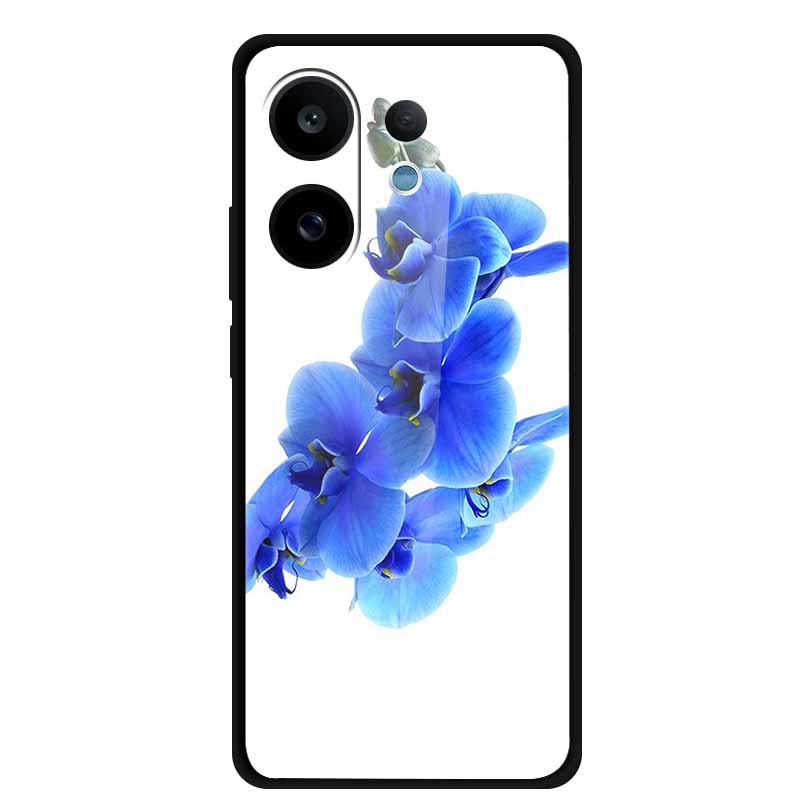 

Для Vivo V60 5G Стеклянный чехол Расписной Цветочный Жесткий Закаленное Стекло Задняя Крышка Чехол Для Vivo V60 2025 Чехлы для Телефона 6.77 V2511 Корпуса Vivo V60 5G