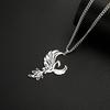 Lemegeton Fashion Mythical Phoenix Pendant Necklace For Women Men Stainless Steel Trendy Vintage 3MM Cross Chain Jewelry Gifts