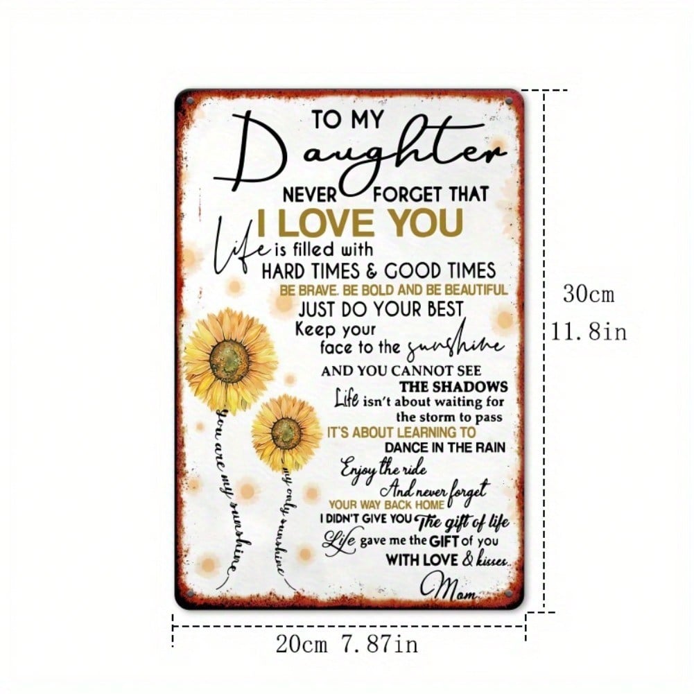 

Sunflower Metal Wall Art Iron Painting 8x12 Inch Multi Purpose Home Decor Kitchen Garden Bedroom Bar 20x30