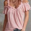 Baumwoll-Leinen Sommer-Tanktop mit Rüschenkragen für Damen Streetwear Freizeitkleidung