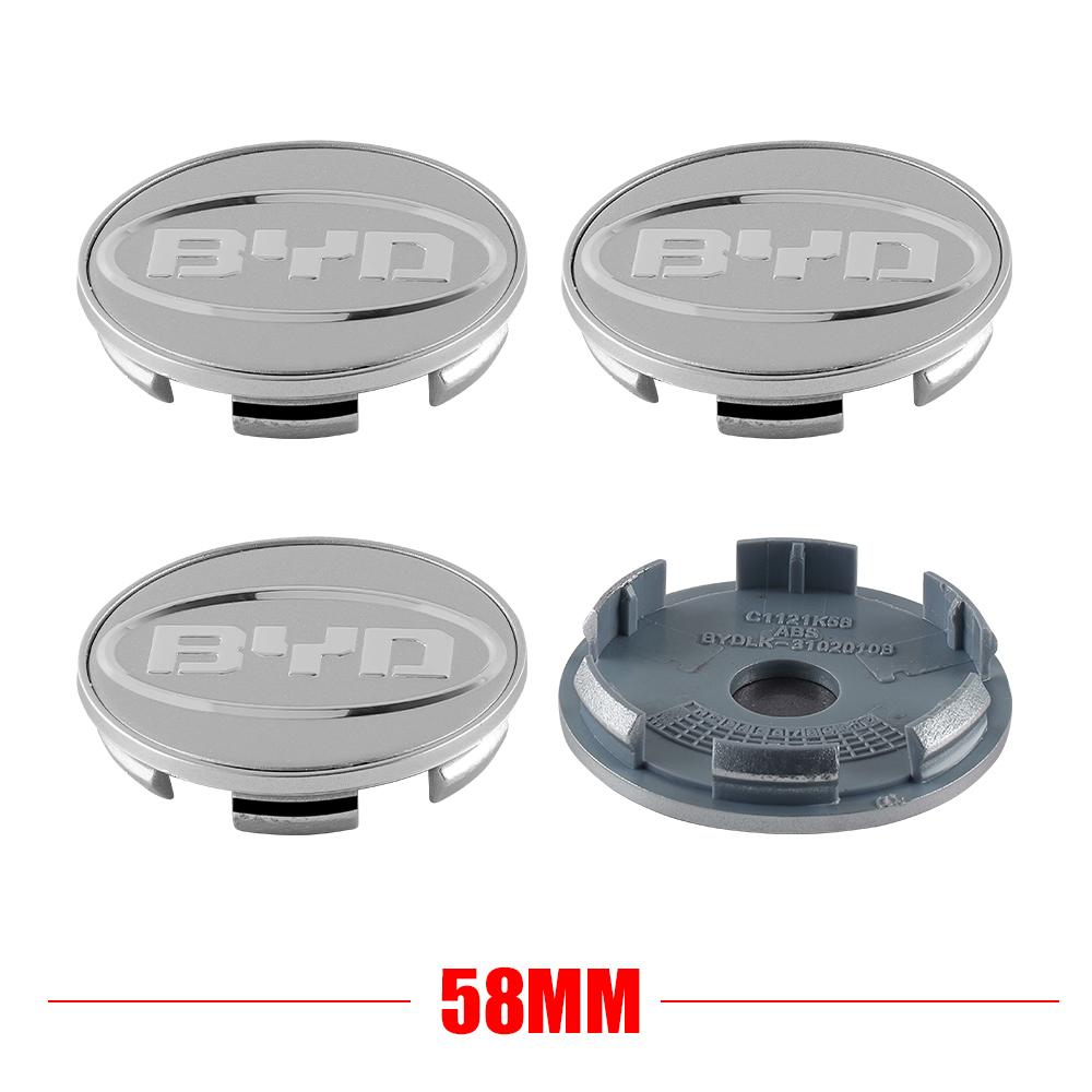 

4PCS 55/58/68MM Car Styling Wheel Center Cap Hub Covers Badge For BYD Atto Dolphin Surf Seal U Sealion Dmi Tang Yuan Plus Shark For BYD