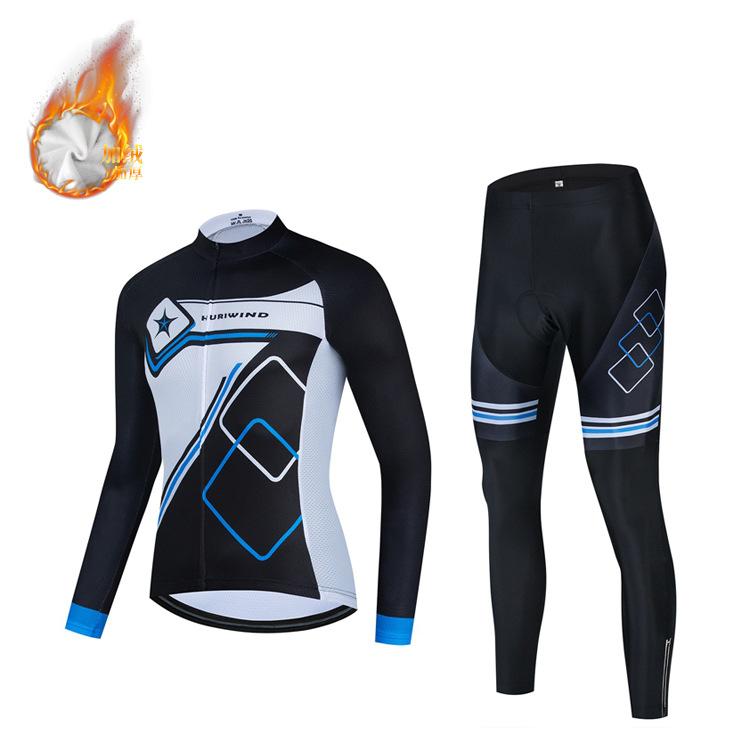 2026 Autumn and Winter Road Bike Long-sleeved Cycling Suit, Fleece Thermal Cycling Suit S