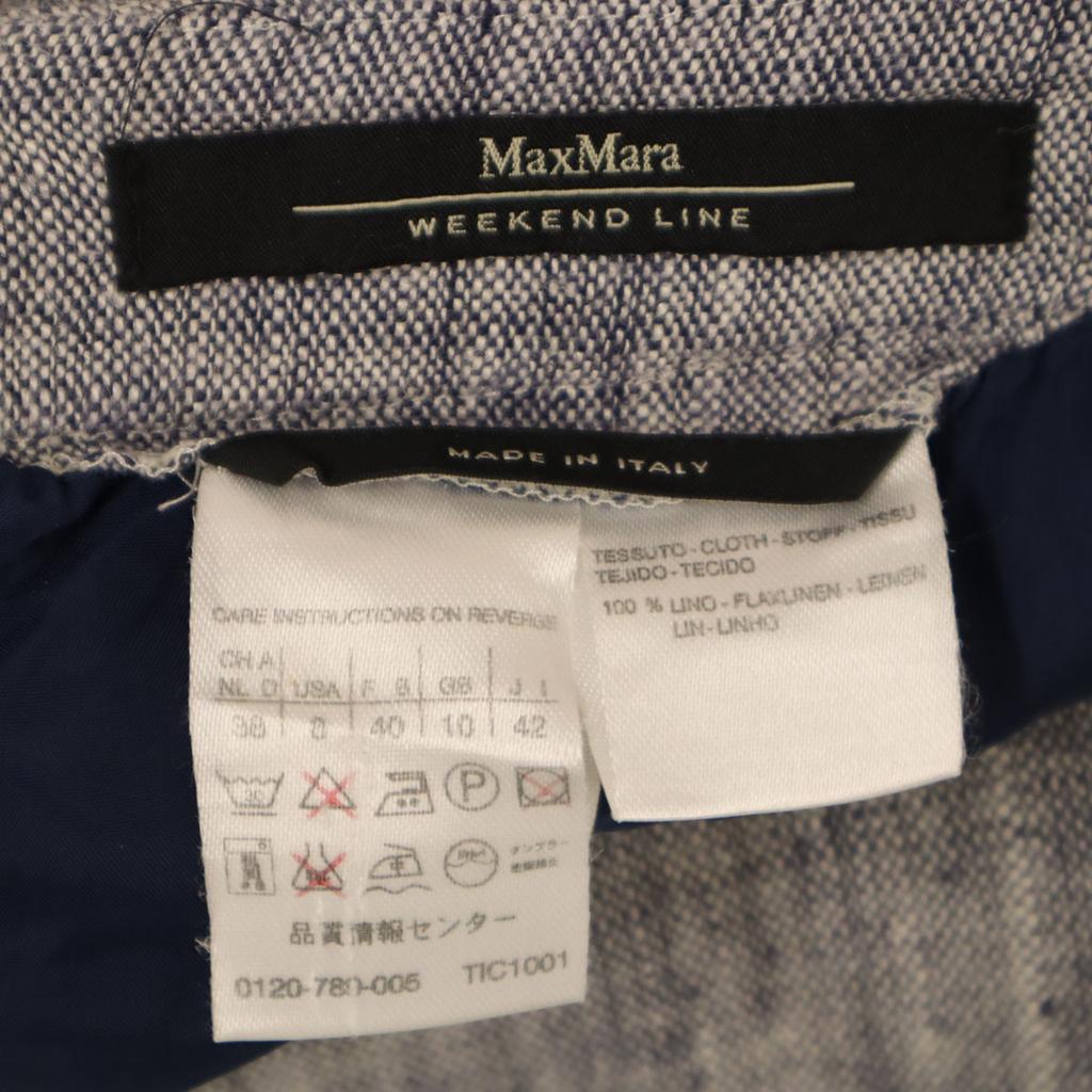 MAX MARA Weekend Made in Italy Linen Mimole length Tight Skirt 42 gray Women Used