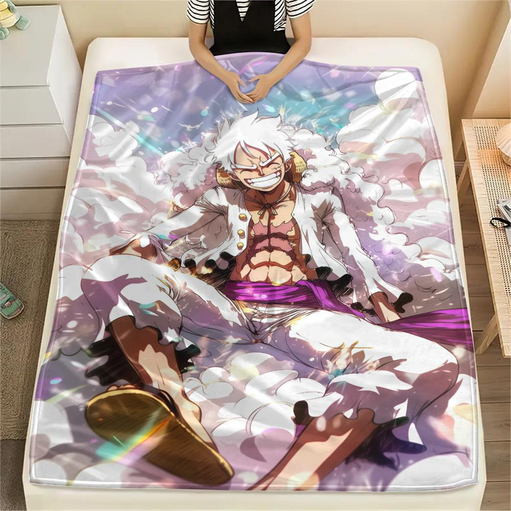 One Piece Anime Epic Illustration Flannel Blanket, High Quality Comfortable for All Seasons, Home Decor, Warmth and Comfort