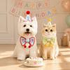 Bow Tie Pet Party Hat Set Drool Towel Pet Photo Prop Cute Mini Doggy Bandana  For Dog