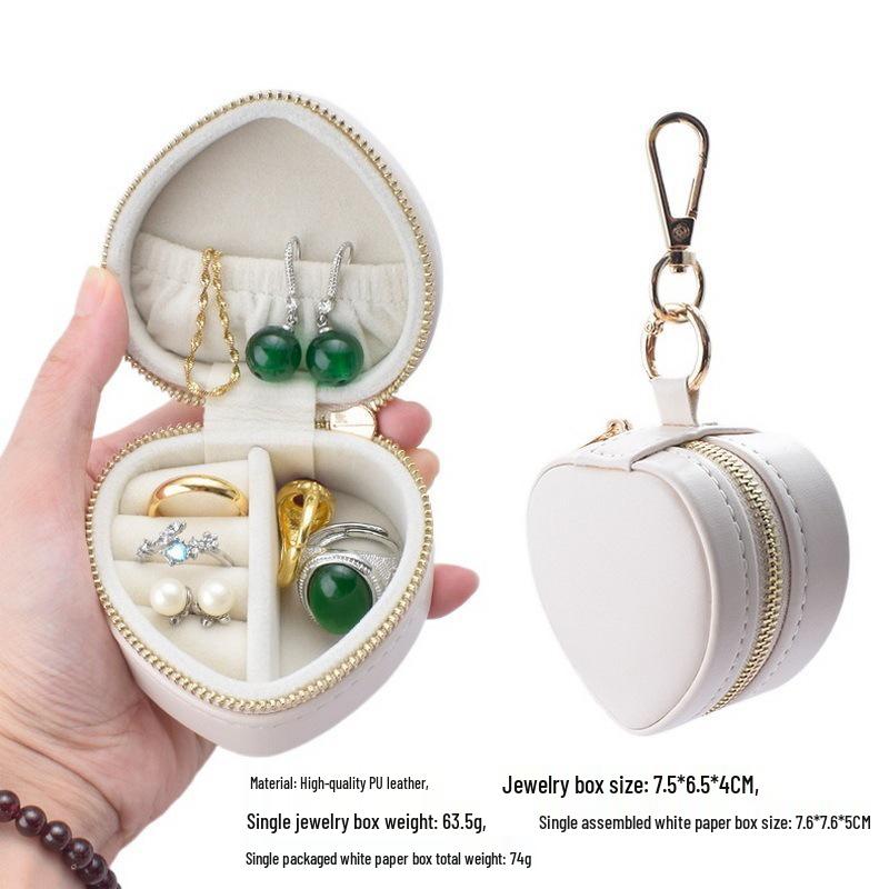 Velvet Mini Jewelry Box Keychain for Earrings & Rings
