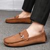 Fashion Trendy Fashion Outdoor Lazy Loafers Leather Men's Walking Shoes 2025 Summer New Driving Flat Casual Style Men's Business Shoes