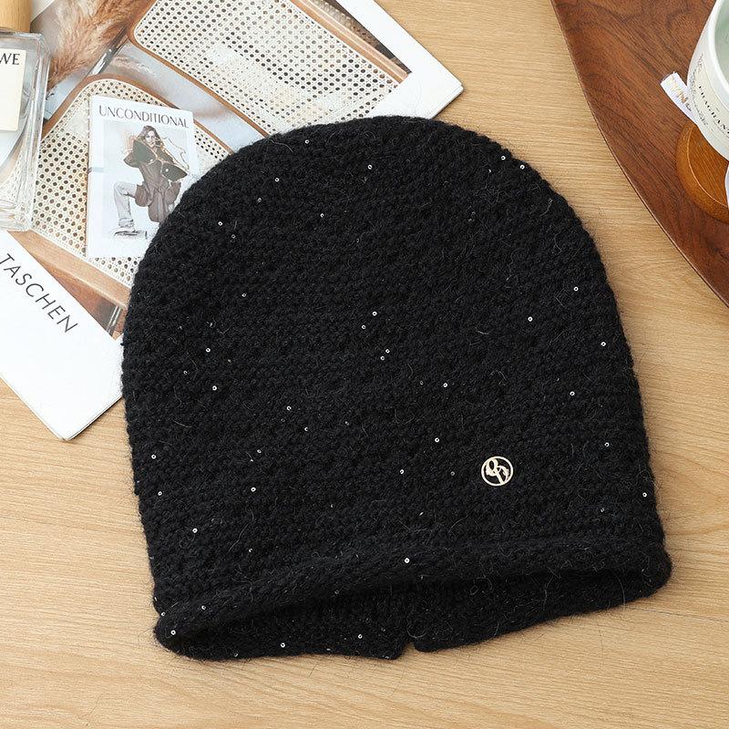 Knitted Thermal Hat Autumn and Winter Rabbit Fur Blended Women's Pullover Stacking Hat