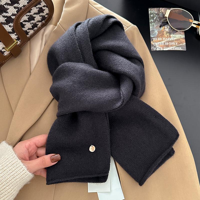 

High Quality Classic Soft Solid Color Wool Knitted Retro Scarf Women S Winter Warm Scarves Shawl One Size