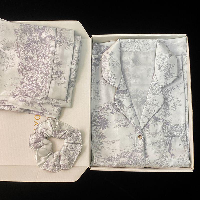 

Комплект піжами з довгим рукавом з крижаного шовку для жінок - Весна/Осінь M Recommended 75-95 lbs