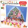 24pcs Elk Christmas Advent Calendar 24 Days Reindeer Surprising Calendar Funny Desktop Decoration Advent Calendar for Kids Adult