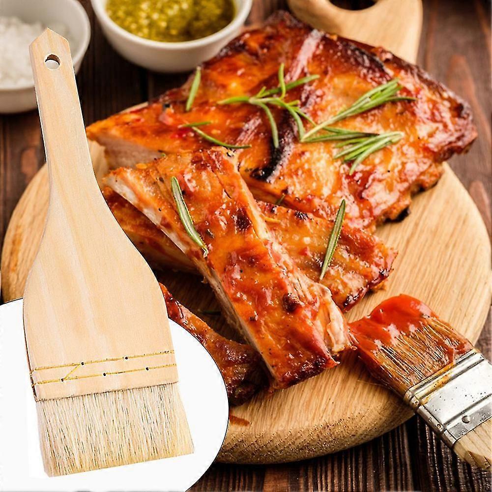 Pastry Oil Brushes with Wooden Handle Multifunctional Food Brushes for Cooking Oil Butters