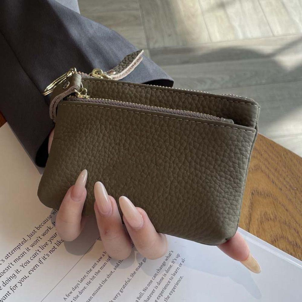 Hand Clutch Women Short Wallet Zipper Pu Coin Purse Elegant Small Cowhide Wallets  Daily