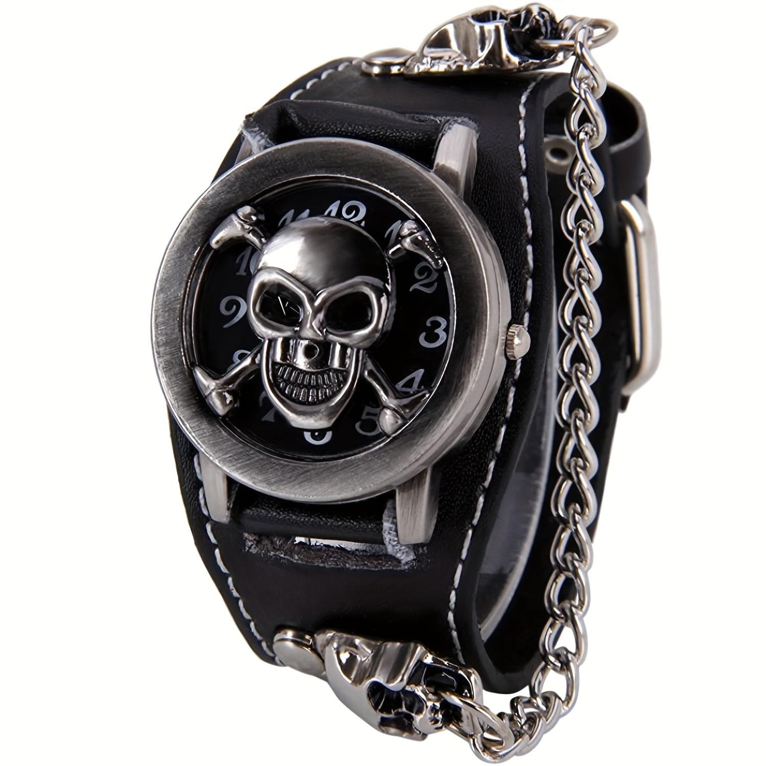 

Steel Master Black Deacon Personality Watch Male Fashion Punk Creativity anime Wristwatch Cool Anime Hip Hop Quartz Watch чорний