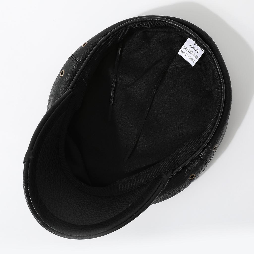 Leather Rivet Show Navy Hat Skinny Cap Niche Punk Hip Hop Beret