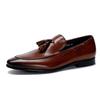 New Men's Fringed Loafer Leather Shoes First Layer Cowhide Large Size 48 Men's Shoes Casual and Versatile