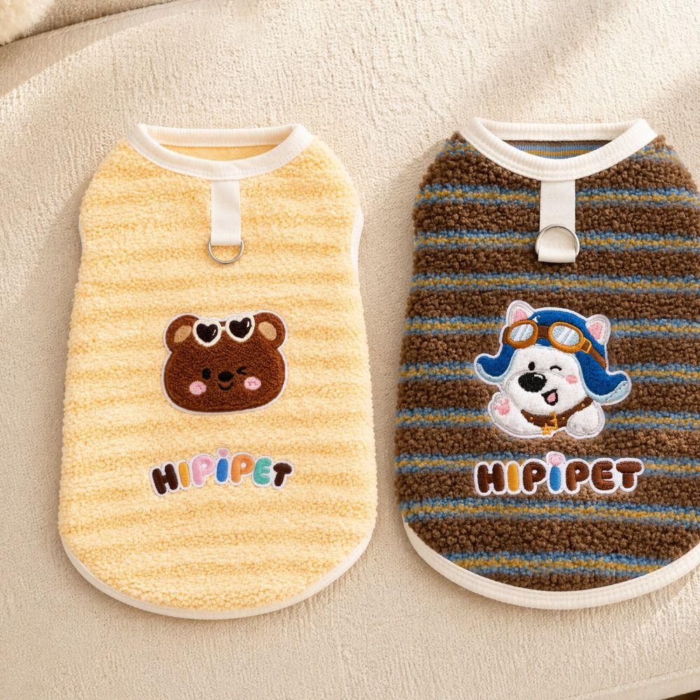 Warm Fleece Puppy Pet Clothes Washable Small Dog Sweate Cute Dog Sweater  Fall Winter Season