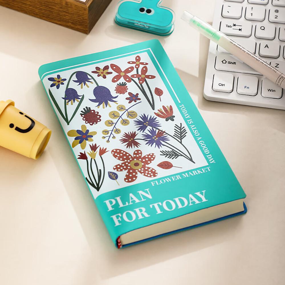 A6 Flower Handbook Blank Notebook Portable Daily Planning Notebook High Beauty Pocket Book (green,A6) зелёный