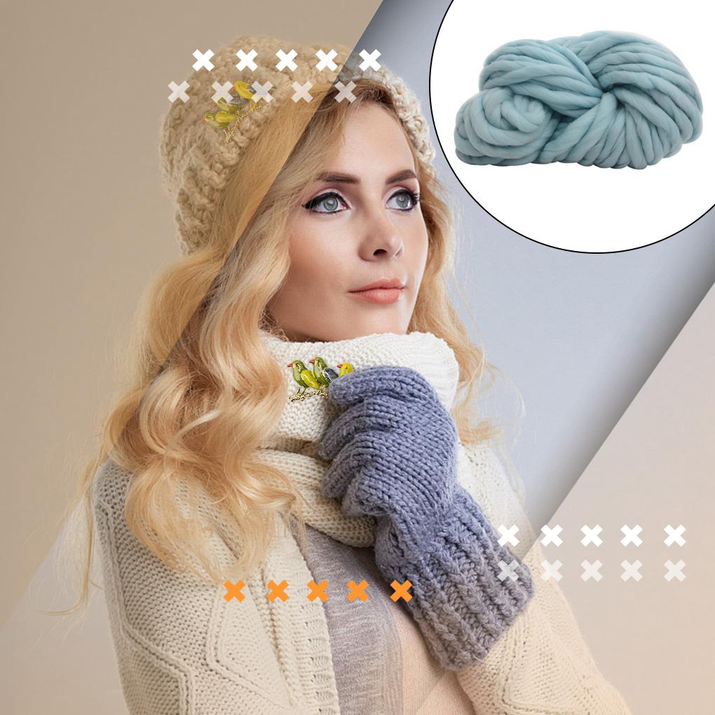 Knitting Yarn Solid Color Thickened Hat Scarf Crochet Cotton Knit Yarns Craft Making Accessory Crafting Accessories