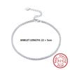 ORSA JEWELS 925 Sterling Silver Women Anklet Luxury AAAA Zirconia Full Paved Ankle Chain Tennis Anklet Gift for Girls SA03