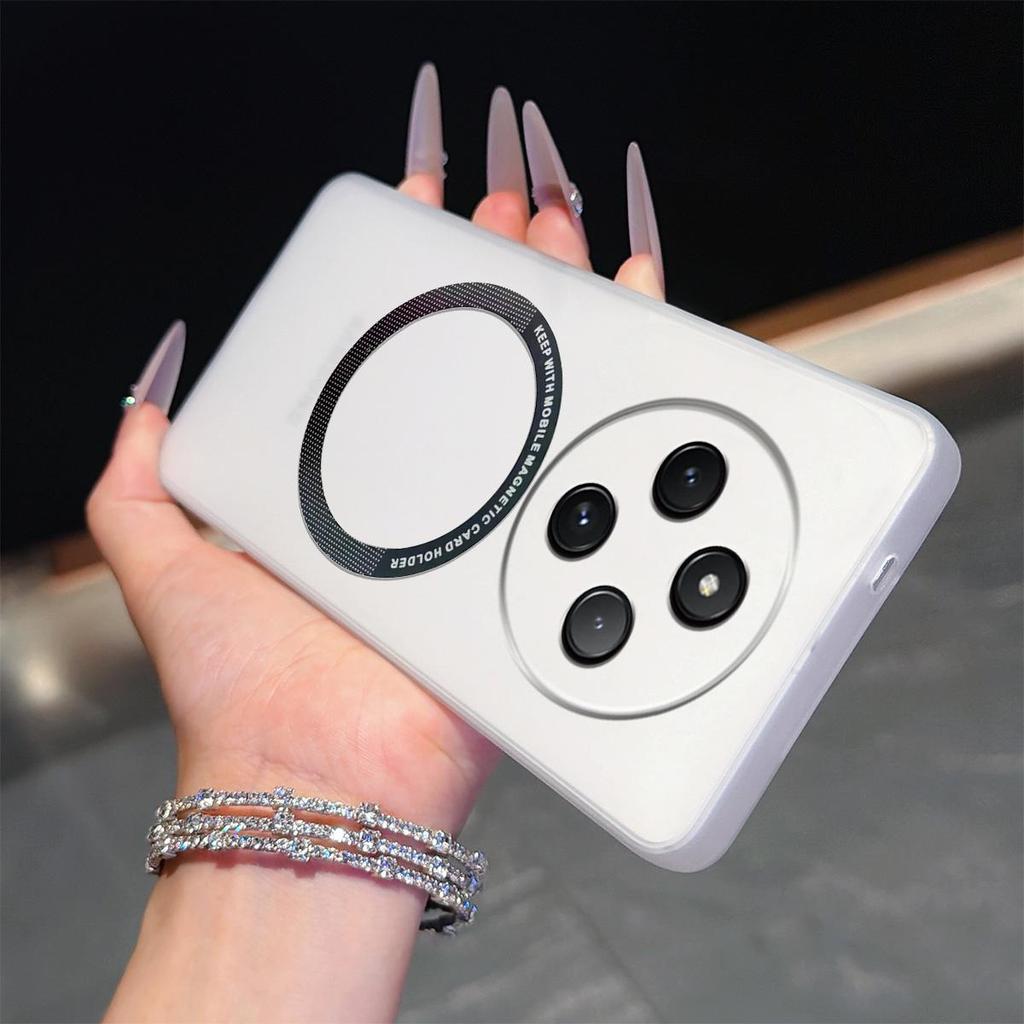 Magnetic Semi‑Transparent Matte Phone Case for Xiaomi Redmi 14C 4G,POCO C75 Soft TPU Shockproof Cover