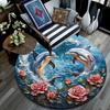 Dolphins Round Area Rug,Carpet Rug for Living Room Bedroom Sofa Playroom Decor,Non-slip Floor Mat