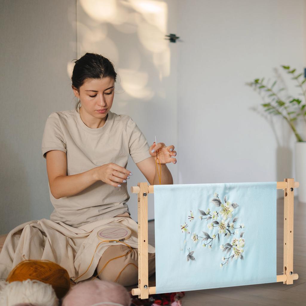 Rám pro vyšívání gobelínů z bukového dřeva, Rám pro křížkovou výšivku, Držák na rám pro křížkovou výšivku, Rám pro jehlovou výšivku, Rám pro křížkovou výšivku