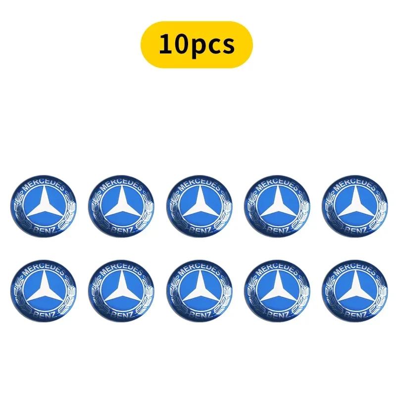 Naklejka na samochód 14mm Naklejka na kluczyk samochodowy Logo Metalowy emblemat 3D Do Mercedes Benz Klasa B/C/E/S Klasa A C200L GLC GLE CLA akcesoria Samochód