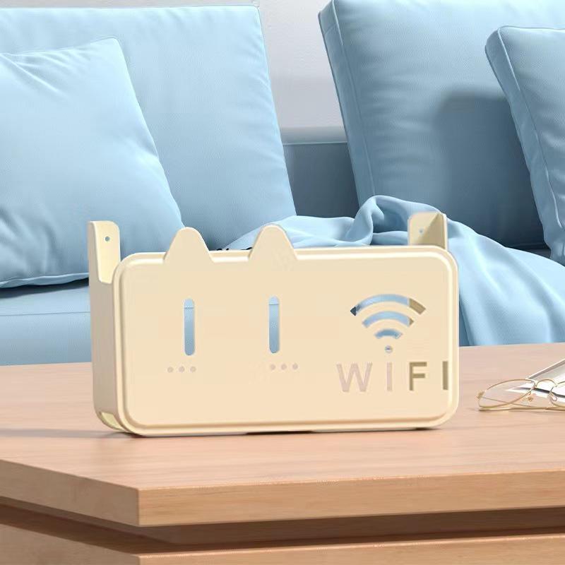 Punch-Free Wall-Mounted Wireless Router and Cable Organizer Box
