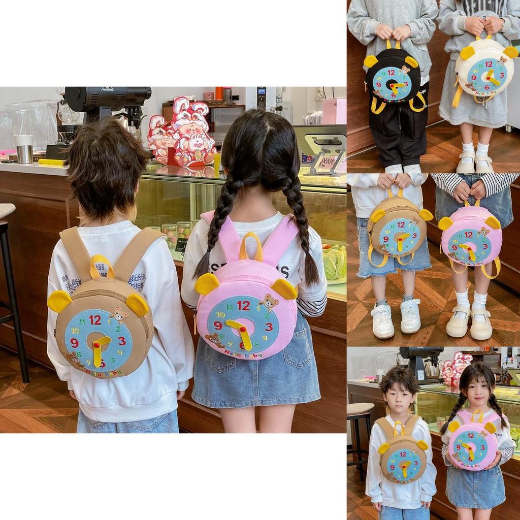 Adorable And Playful 2024 Childrens Backpack Featuring A Unique Clock Pattern For School