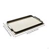Decorative Tray with Metal Handles | Rectangular, LowProfile, Woven Texture Tray, for Coffee Table