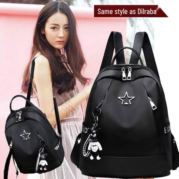 Mochila de Moda Estilo Coreano 2023, Tela Oxford, con Diseño Transpirable y Colgante de Oso