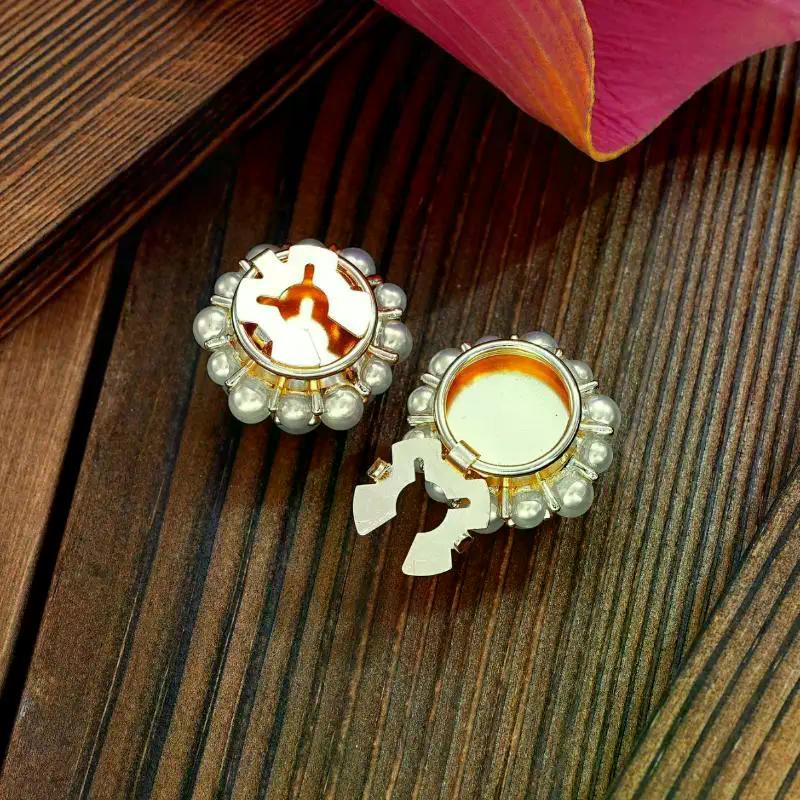 1PC Pearl Cufflinks Button Cover Fashion Clothing Decoration Cute Sleeve Button Clip Women Luxury Cuff Link