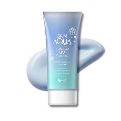 SKIN AQUA Tone Up UV Essence Cremă de protecție solară SPF50+ PA++++ Albastră 80g pentru o piele luminoasă și curată (2025)