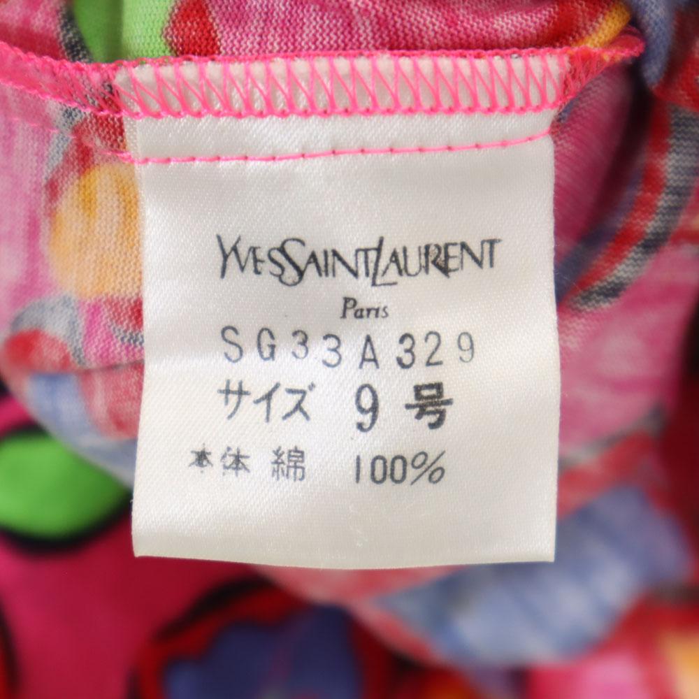 YVES SAINT LAURENT 90s Old Floral Mimole length Wrap skirt No. 9 pink Women Used