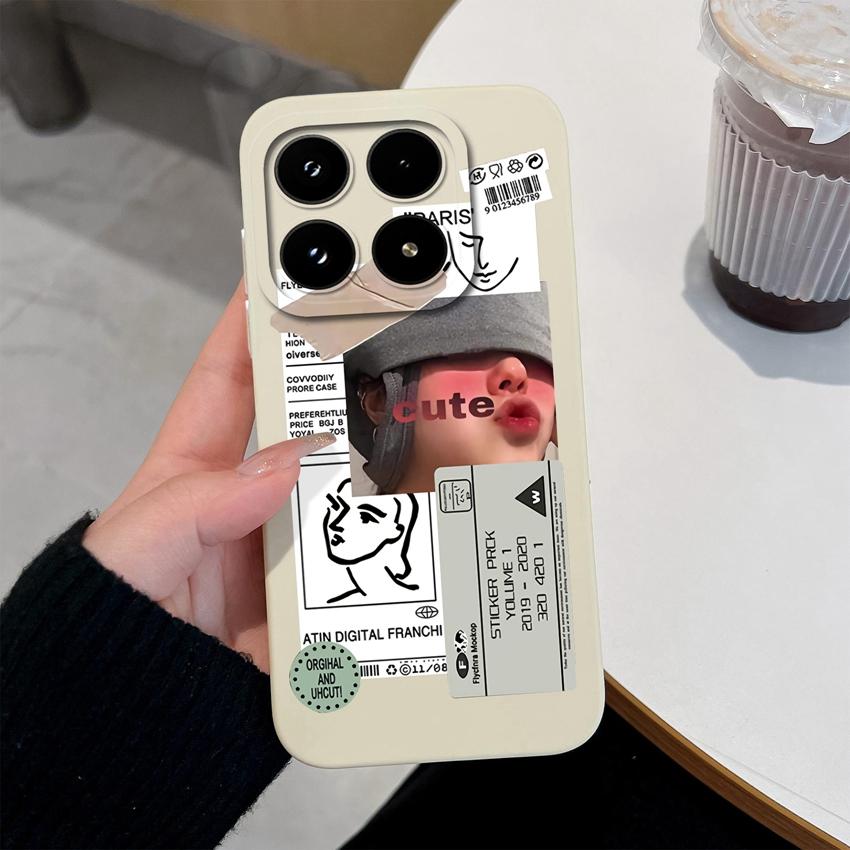 Trendy Girl Liquid Silicone Phone Case For Xiaomi 17 14 14T 15 15T Pro Poco C71 C75 M7 M8 F7 F8 Casing Premium Anti Slip Durable Shell For Xiaomi Capa